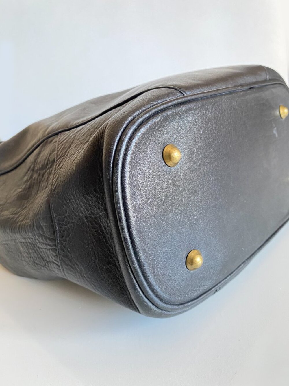 Vintage BC Black Convertible Leather Hobo Bag Shoulder, Backpack Boho - Picture 11 of 15